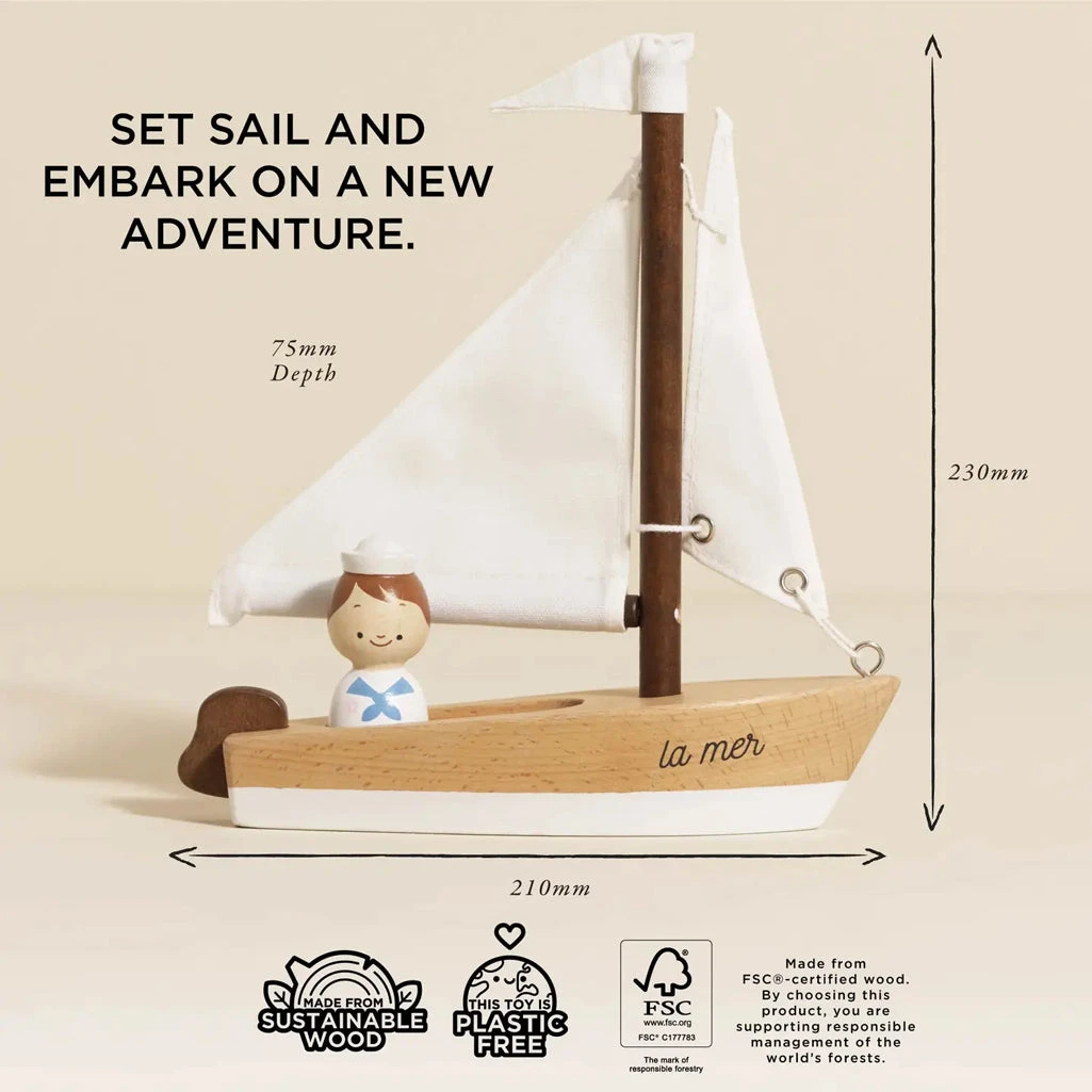 Le Toy Van Sailing Boat & Captain 4 Le Toy Van Sailing Boat & Captain - Image 4