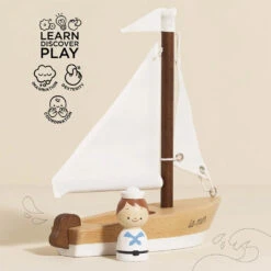 Le Toy Van Sailing Boat & Captain 7 Le Toy Van Sailing Boat & Captain -Tiny Baby Essentials Store Le Toy Van Sailing Boat with Captain wooden toddler toys