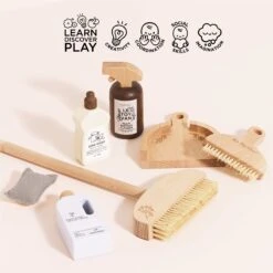 Le Toy Van Eco-Friendly Cleaning Set 8 Le Toy Van Eco-Friendly Cleaning Set -Tiny Baby Essentials Store Le Toy Van pretend play cleaning set for creativity