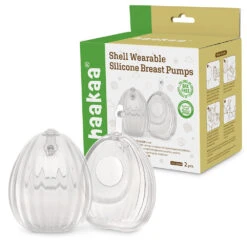 Haakaa Shell Wearable Silicone Breast Pump -Tiny Baby Essentials Store MHK185 120mlx2PKG