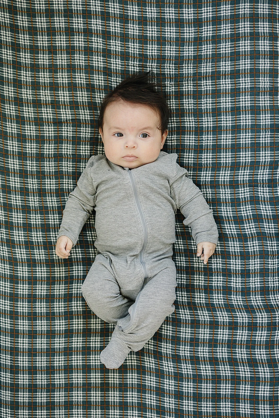 Muslin Crib Sheet | Navy Plaid 2 Muslin Crib Sheet | Navy Plaid - Image 2