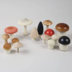 Wooden Mushroom Basket Set -Tiny Baby Essentials Store MOONPICNICmushroomset