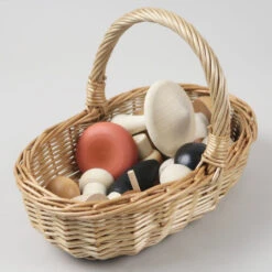 Wooden Mushroom Basket Set -Tiny Baby Essentials Store MOONPICNICmushroomsetalt2