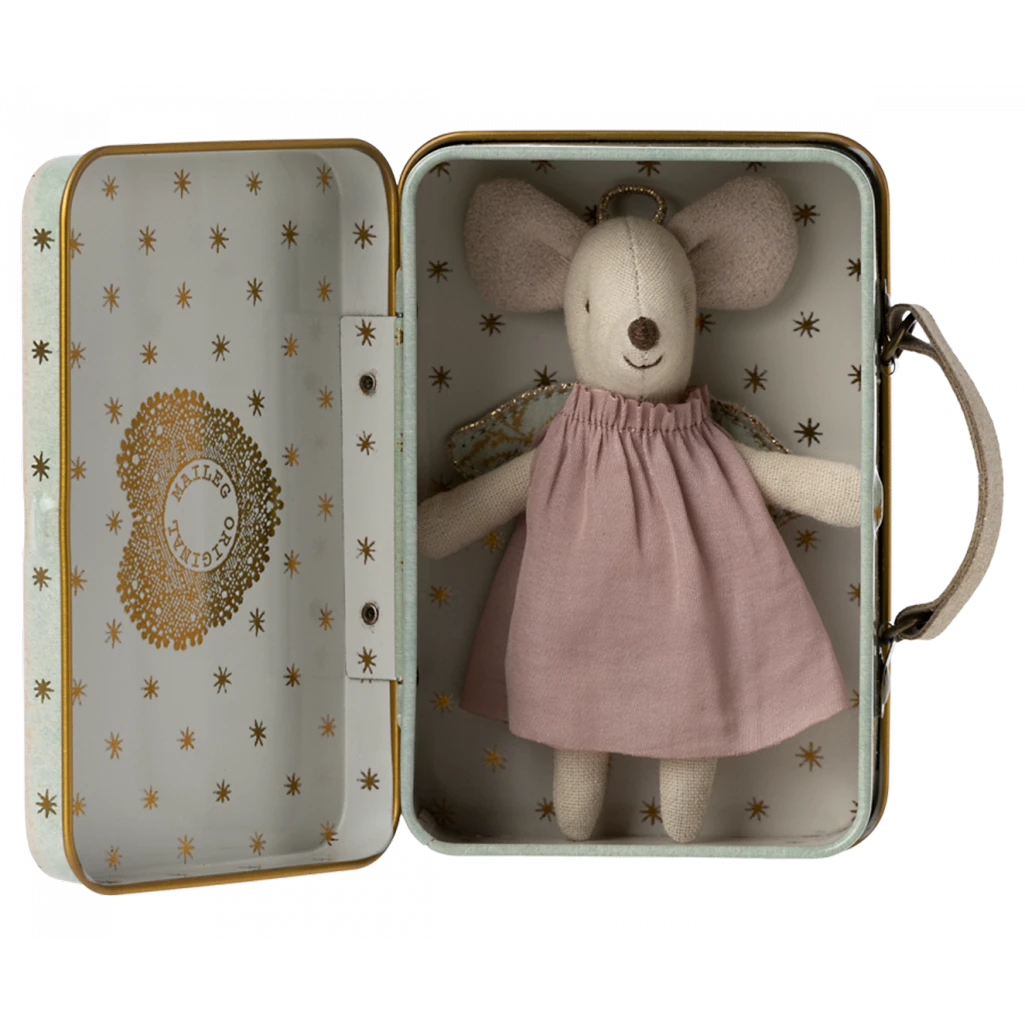 Maileg Angel Mouse In Suitcase 2 Maileg Angel Mouse In Suitcase - Image 2