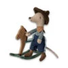 Maileg Little Brother Cowboy Mouse With Rocking Horse