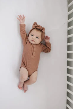 Organic Snap Long Sleeve Ribbed Bodysuit | Dusty Rose 8 Organic Snap Long Sleeve Ribbed Bodysuit | Dusty Rose -Tiny Baby Essentials Store NEP 2419 websize