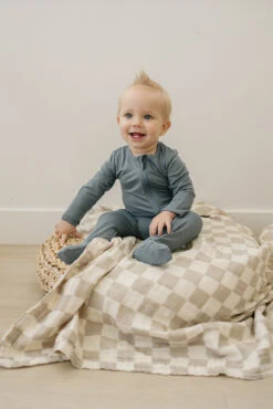 Bamboo Zipper | Dusty Blue 6 Bamboo Zipper | Dusty Blue -Tiny Baby Essentials Store NEP 3850 websize