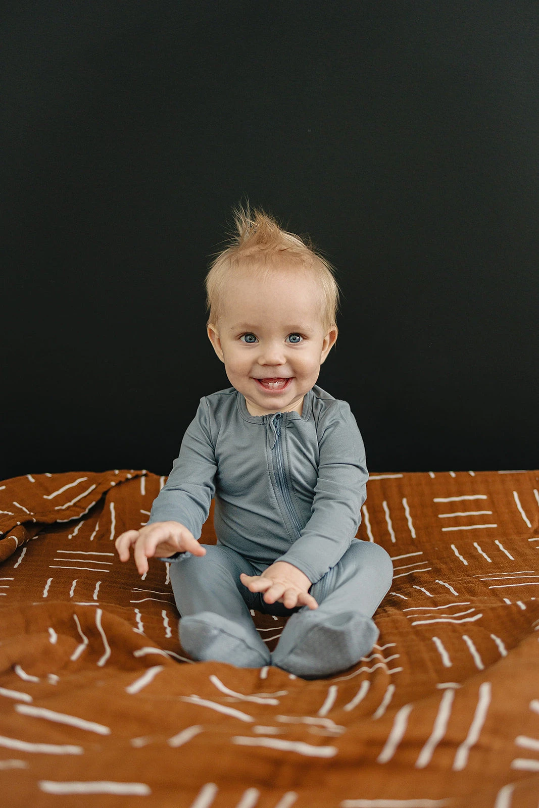 Bamboo Zipper | Dusty Blue 2 Bamboo Zipper | Dusty Blue - Image 2