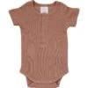 Organic Cotton Ribbed Snap Bodysuit | Dusty Rose