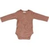 Organic Snap Long Sleeve Ribbed Bodysuit | Dusty Rose