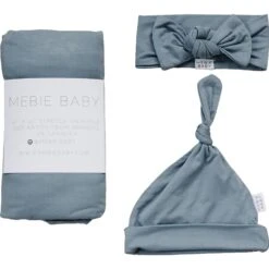 Bamboo Hat OR Head Wrap Set | Dusty Blue