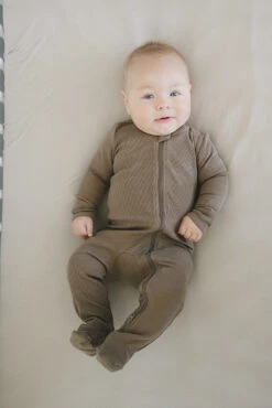 Organic Cotton Ribbed Zipper | Cocoa 8 Organic Cotton Ribbed Zipper | Cocoa -Tiny Baby Essentials Store NEP 9268 websize