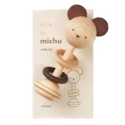 'Nice To Michu' Wooden Rattle