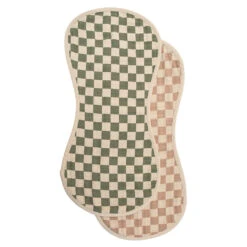 Mushie Organic Cotton Burp Cloths -Tiny Baby Essentials Store Olive Check Natural Check Burp Cloth full scaled 781c73d6 5530 4a56 aaab b93fa75e364a