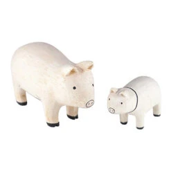 Wooden Animal Family Sets -Tiny Baby Essentials Store PIG FAMILY