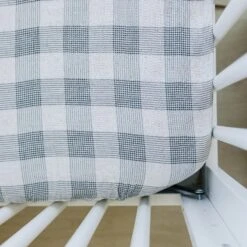 Muslin Crib Sheet | Coastal Plaid