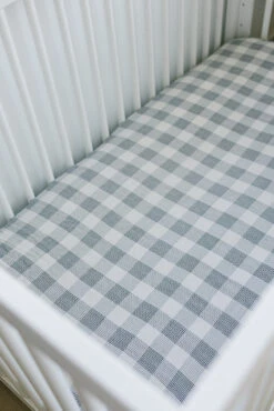Muslin Crib Sheet | Coastal Plaid -Tiny Baby Essentials Store PRODUCT 138 websize