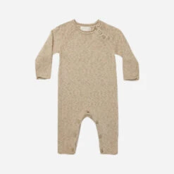 Cozy Heather Knit Jumpsuit -Tiny Baby Essentials Store QM275TTCK LATTE SPECKLED 1