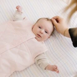 Cotton Muslin Quilted Sleep Bag - Light Pink -Tiny Baby Essentials Store QuiltedSleepBag LightPink3