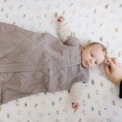 Cotton Muslin Quilted Sleep Bag - Mocha 9 Cotton Muslin Quilted Sleep Bag - Mocha -Tiny Baby Essentials Store QuiltedSleepSack Mocha1