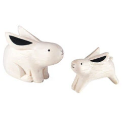 Wooden Animal Family Sets -Tiny Baby Essentials Store RABBIT FAMILY