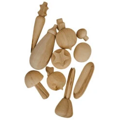 Natural Wooden Vegetable Set