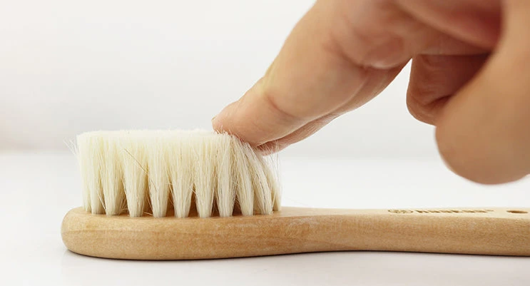 Haakaa Goats Wool Wooden Baby Hairbrush 1 Pk 6 Haakaa Goats Wool Wooden Baby Hairbrush 1 Pk - Image 6