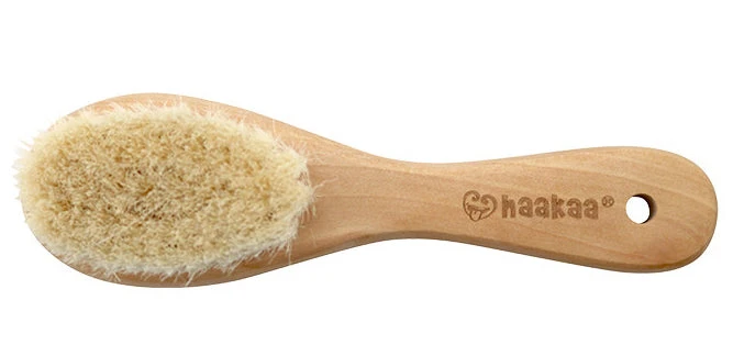 Haakaa Goats Wool Wooden Baby Hairbrush 1 Pk 3 Haakaa Goats Wool Wooden Baby Hairbrush 1 Pk - Image 3