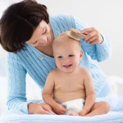 Haakaa Goats Wool Wooden Baby Hairbrush 1 Pk 16 Haakaa Goats Wool Wooden Baby Hairbrush 1 Pk -Tiny Baby Essentials Store SGE007 2