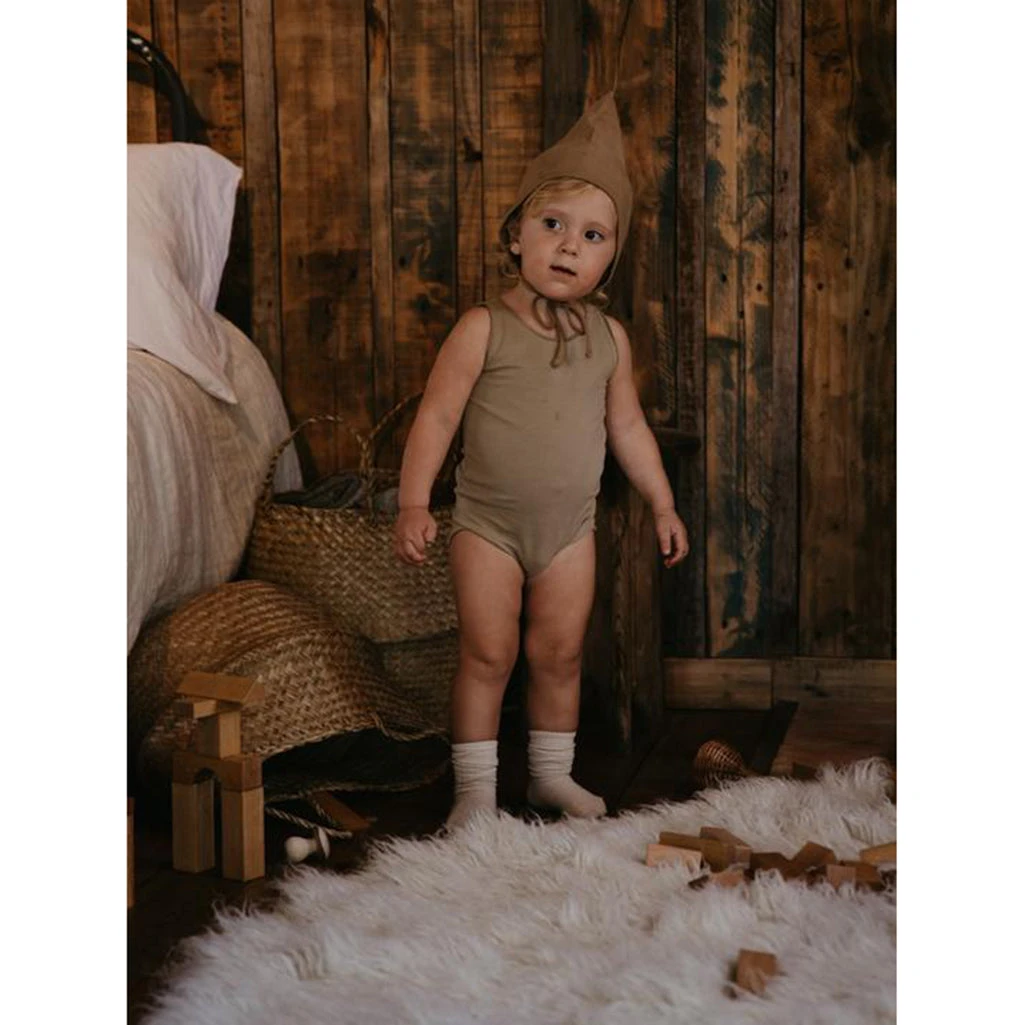Sleeveless Onesie | Grey Melange 4 Sleeveless Onesie | Grey Melange - Image 4