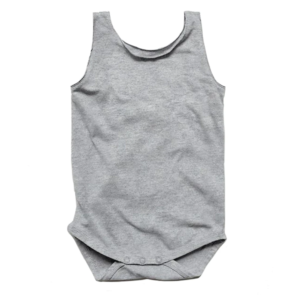Sleeveless Onesie | Grey Melange 1 Sleeveless Onesie | Grey Melange