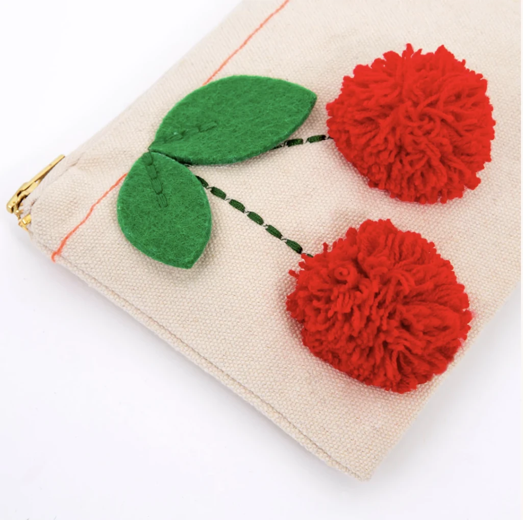 Meri-Meri Canvas Pouch | Cherry 2 Meri-Meri Canvas Pouch | Cherry - Image 2