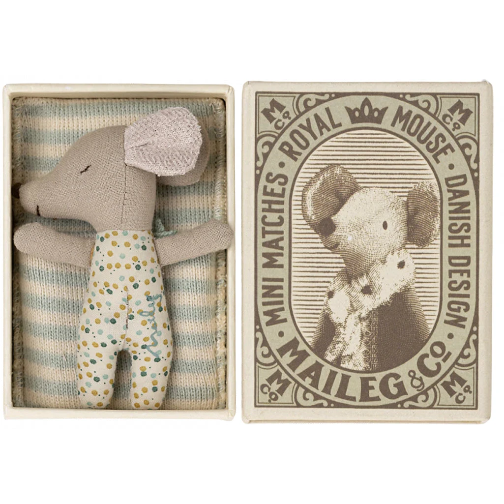 Maileg Sleepy Wakey Baby Mouse In Matchbox 6 Maileg Sleepy Wakey Baby Mouse In Matchbox - Image 6