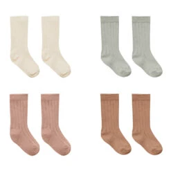 Socks, Set Of 4 | Ivory, Pistachio, Lilac, Clay