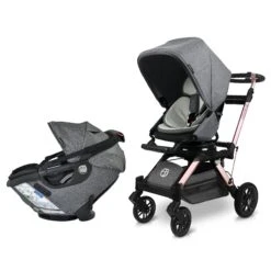 Orbit Baby Stroll & Ride Travel System 28 Orbit Baby Stroll & Ride Travel System -Tiny Baby Essentials Store Stroll Ride Melange Grey Rose Gold 01