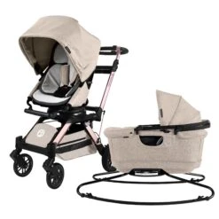 Orbit Baby Stroll & Sleep Travel System -Tiny Baby Essentials Store Stroll Sleep Melange Flax Rose Gold 01