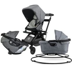 Orbit Baby Stroll, Sleep, & Ride Travel System -Tiny Baby Essentials Store Stroll Sleep Ride Melange Grey Black 01