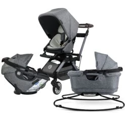 Orbit Baby Stroll, Sleep, & Ride Travel System -Tiny Baby Essentials Store Stroll Sleep Ride Melange Grey Titanium 01