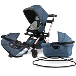 Orbit Baby Stroll, Sleep, & Ride Travel System -Tiny Baby Essentials Store Stroll Sleep Ride Melange Navy Rose Gold 01 9b3af5d5 c252 4ec3 b3bf 6c67d8e1c9f3