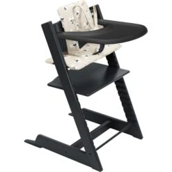 Tripp Trapp High Chair² With Cushion + Stokke Tray -Tiny Baby Essentials Store TrippTrappBS Black ClassCush DisneySignature Tray 1 5 24 US