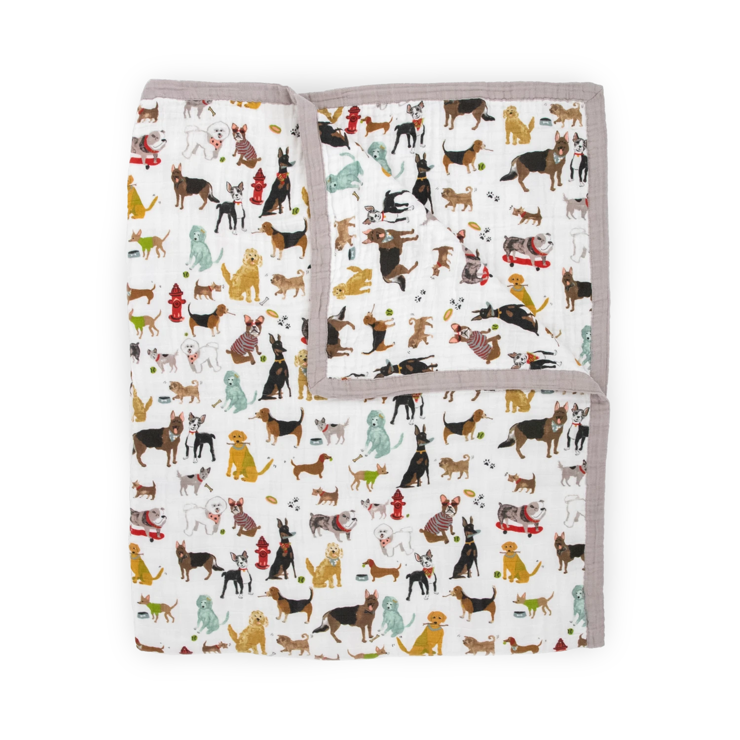 Cotton Muslin Quilted Throw - Woof 1 Cotton Muslin Quilted Throw - Woof