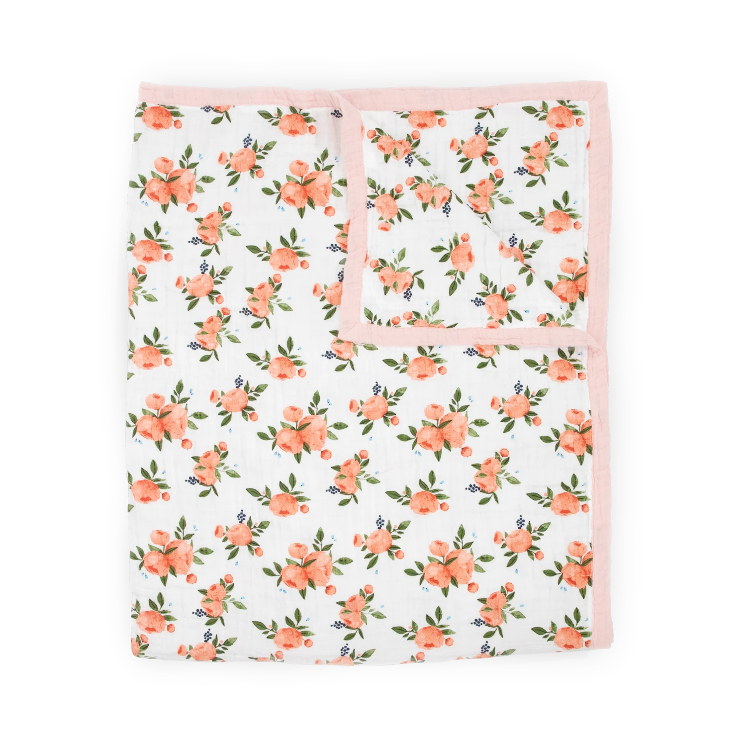 Cotton Muslin Quilted Throw - Watercolor Roses 1 Cotton Muslin Quilted Throw - Watercolor Roses