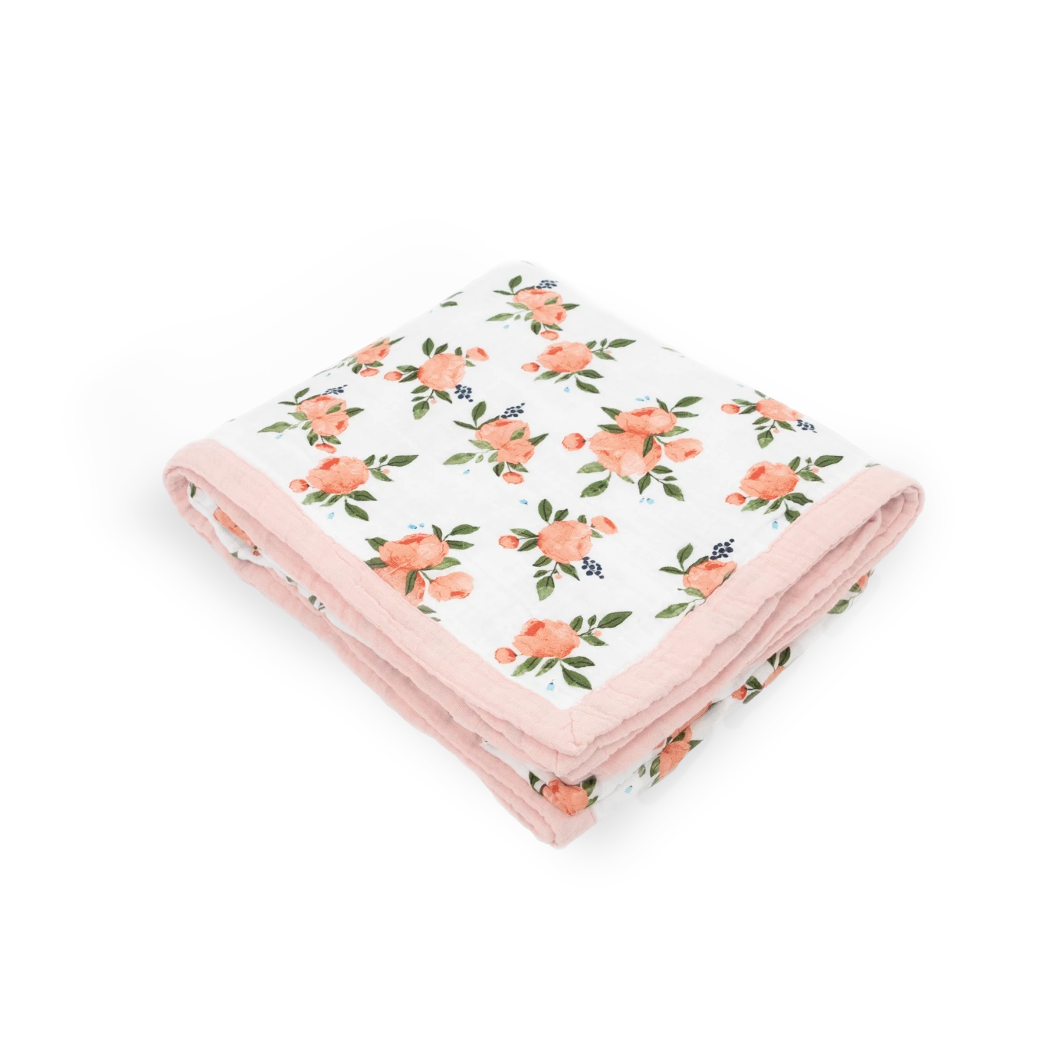 Cotton Muslin Quilted Throw - Watercolor Roses 4 Cotton Muslin Quilted Throw - Watercolor Roses - Image 4