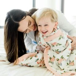 Cotton Muslin Quilted Throw - Watercolor Roses 12 Cotton Muslin Quilted Throw - Watercolor Roses -Tiny Baby Essentials Store UB1714 LS 4