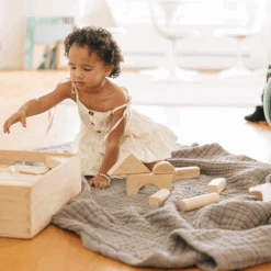 Cotton Muslin Quilted Throw - Mocha 16 Cotton Muslin Quilted Throw - Mocha -Tiny Baby Essentials Store UB1736 NB 05