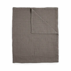 Cotton Muslin Quilted Throw - Mocha