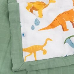 Cotton Muslin Toddler Comforter - Dino Names -Tiny Baby Essentials Store UB3106 UB3006 01