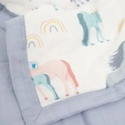 Cotton Muslin Toddler Comforter - Unicorns -Tiny Baby Essentials Store UB3107 UB3007 01