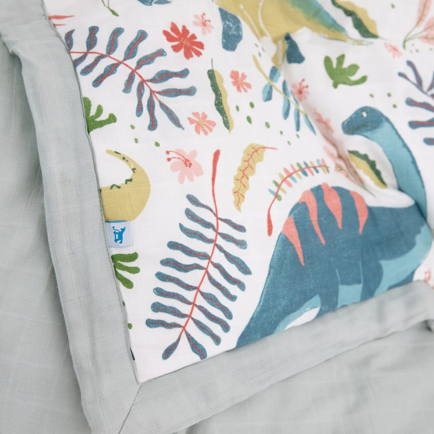 Cotton Muslin Toddler Comforter - Boho Dino 3 Cotton Muslin Toddler Comforter - Boho Dino - Image 3