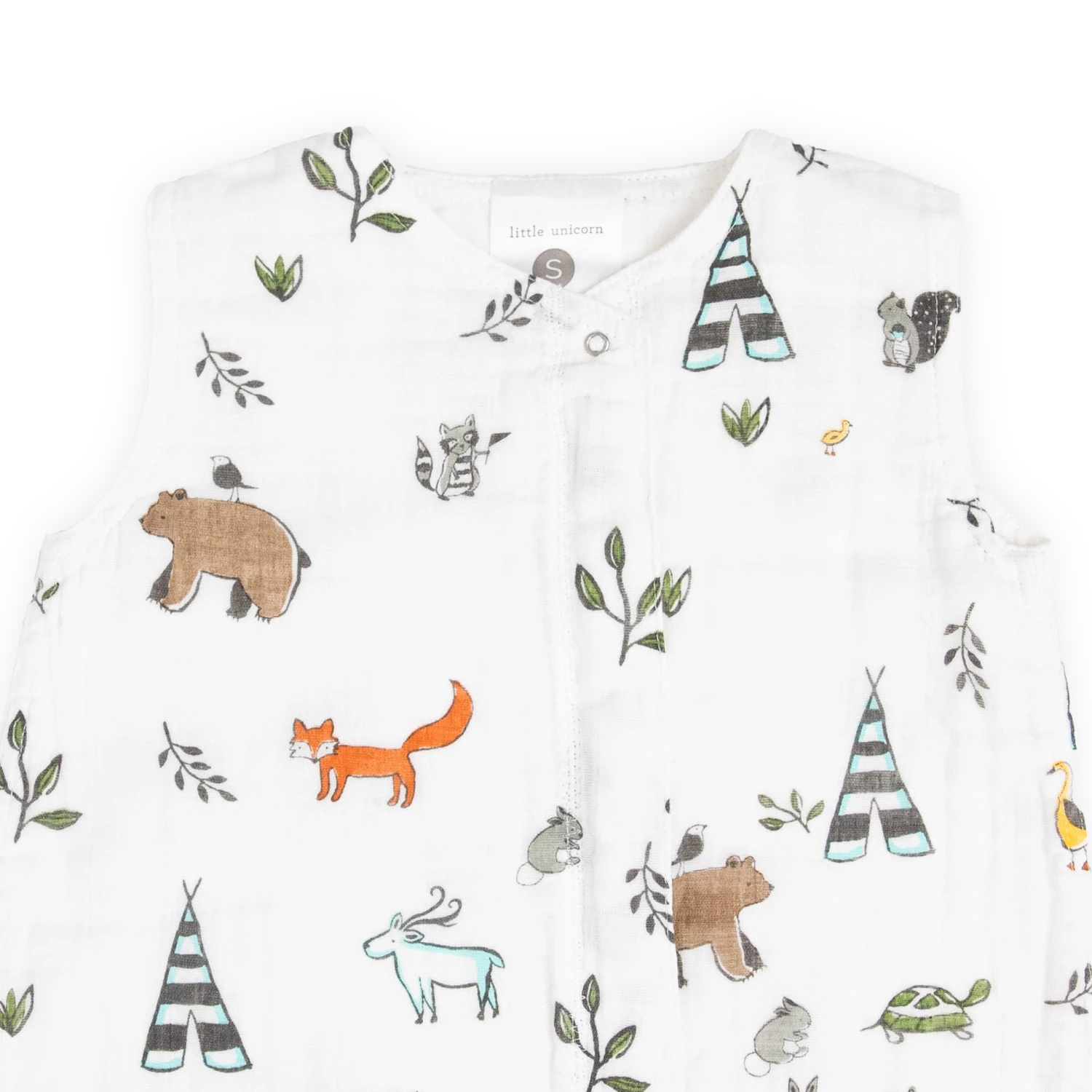 Cotton Muslin Sleep Bag - Forest Friends 2 Cotton Muslin Sleep Bag - Forest Friends - Image 2